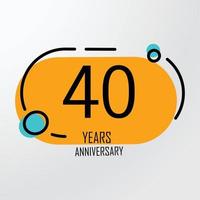 40 ans anniversaire célébration illustration de conception de modèle de vecteur de couleur orange