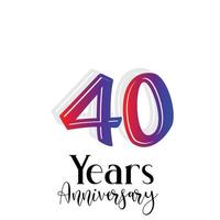 40 ans anniversaire célébration arc-en-ciel couleur vecteur modèle illustration