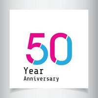 50 ans anniversaire célébration rose bleu couleur vector illustration de conception de modèle