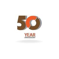 50 ans anniversaire célébration couleur orange vector illustration de conception de modèle