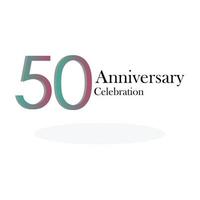 50 ans anniversaire célébration arc-en-ciel couleur vector illustration de conception de modèle