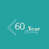 60 ans anniversaire célébration couleur bleue vector illustration de conception de modèle