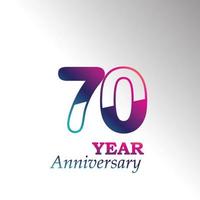 70 ans anniversaire célébration arc-en-ciel couleur vecteur modèle illustration de conception