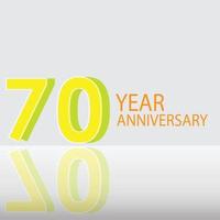 70 ans anniversaire célébration couleur jaune vector illustration de conception de modèle