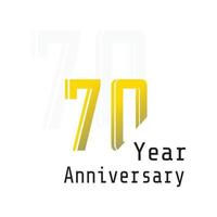 70 ans anniversaire célébration couleur jaune vecteur modèle design illustration