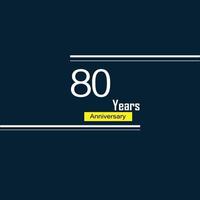 80 ans anniversaire célébration couleur bleue vector illustration de conception de modèle