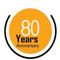 80 ans anniversaire célébration illustration de conception de modèle de vecteur de couleur jaune