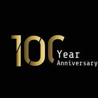 100 ans anniversaire célébration or fond noir couleur vector illustration de conception de modèle