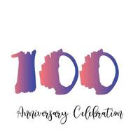 100 ans anniversaire célébration couleur pourpre vector illustration de conception de modèle