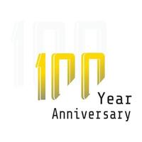 100 ans anniversaire célébration illustration de conception de modèle de vecteur de couleur jaune