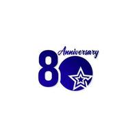 80 ans anniversaire célébration star logo bleu vector illustration de conception de modèle