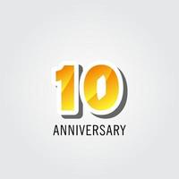 10 ans anniversaire célébration logo vector illustration de conception de modèle