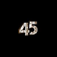 45 ans anniversaire célébration élégant numéro noir vector illustration de conception