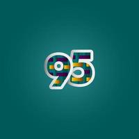 95 ans anniversaire célébration élégante couleur numéro vector illustration de conception de modèle