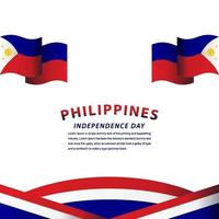 heureux, philippines, fête de l'indépendance, célébration, vecteur, modèle, conception, illustration vecteur