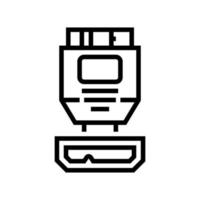 USB micro b ligne icône vecteur illustration