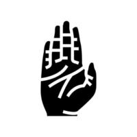 Arrêtez main geste glyphe icône vecteur illustration