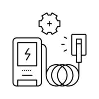 illustration vectorielle de l'icône de la ligne d'installation du chargeur ev vecteur