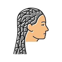 cornrows coiffure femelle Couleur icône vecteur illustration