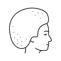 afro coiffure Masculin ligne icône vecteur illustration