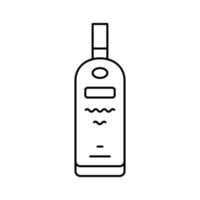 Vodka verre bouteille ligne icône vecteur illustration