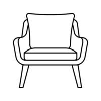 chaise coussin chambre intérieur ligne icône vecteur illustration