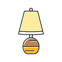 lampe table chambre intérieur Couleur icône vecteur illustration
