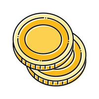 pile pièce de monnaie Couleur icône vecteur illustration