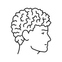 frisé Masculin coiffure Masculin ligne icône vecteur illustration