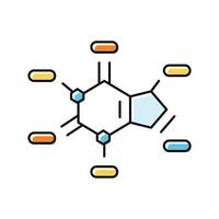 chimie moléculaire structure Couleur icône vecteur illustration
