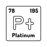 platine chimique élément ligne icône vecteur illustration