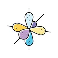 la physique moléculaire structure Couleur icône vecteur illustration