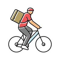 bicyclette courrier Couleur icône vecteur illustration