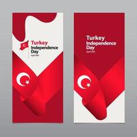 joyeux jour de l'indépendance de la Turquie célébration vecteur modèle illustration de conception