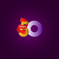 50 ans anniversaire célébration ruban vector illustration de conception de modèle