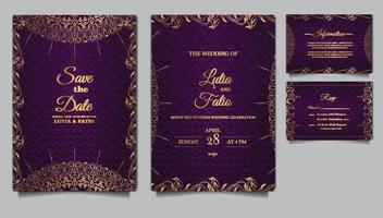 luxe élégant mariage invitation ensemble vecteur