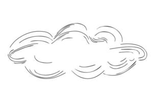 nuage main tiré avec différent lignes. vecteur illustration.