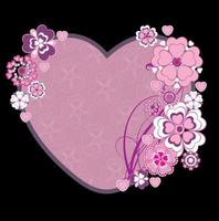 Valentin s journée carte avec cœur et fleurs vecteur