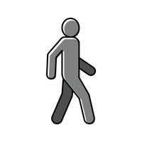 marcher homme silhouette Couleur icône vecteur illustration