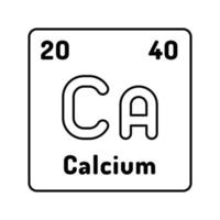 calcium chimique élément ligne icône vecteur illustration