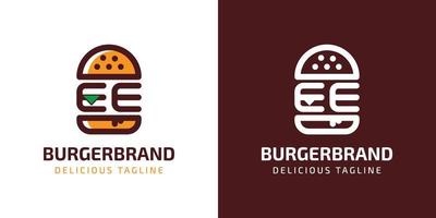 lettre ee Burger logo, adapté pour tout affaires en relation à Burger avec e ou ee initiales. vecteur