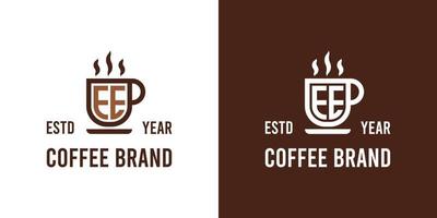 lettre ee café logo, adapté pour tout affaires en relation à café, thé, ou autre avec ee initiales. vecteur