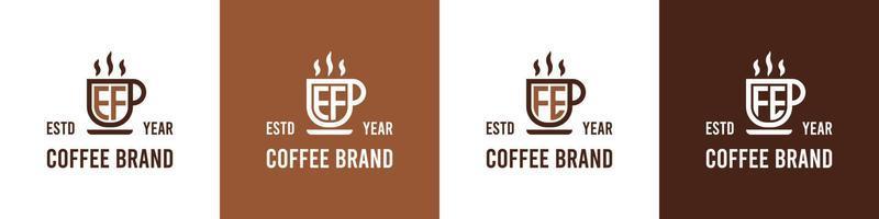 lettre ef et fe café logo, adapté pour tout affaires en relation à café, thé, ou autre avec ef ou fe initiales. vecteur