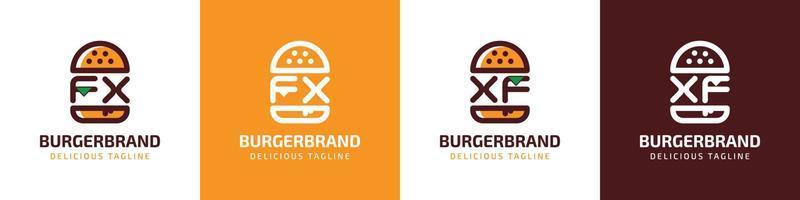 lettre fx et xf Burger logo, adapté pour tout affaires en relation à Burger avec fx ou xf initiales. vecteur