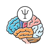 psychologie cerveau Couleur icône vecteur illustration