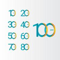 100 ans anniversaire célébration gradient vector illustration de conception de modèle