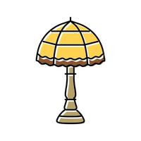 rétro table lampe Couleur icône vecteur illustration
