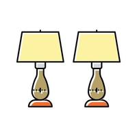chambre table lampe Couleur icône vecteur illustration