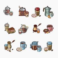 collection de symboles de café à emporter pour illustration de restaurants vecteur