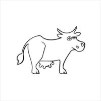 dessin animé ligne esquisser vache génisse vecteur